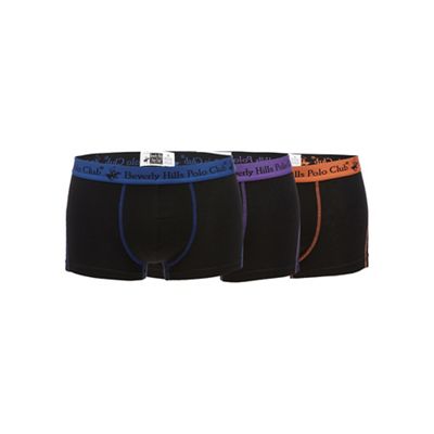 Beverly Hills Polo Club Black pack of three hipster trunks